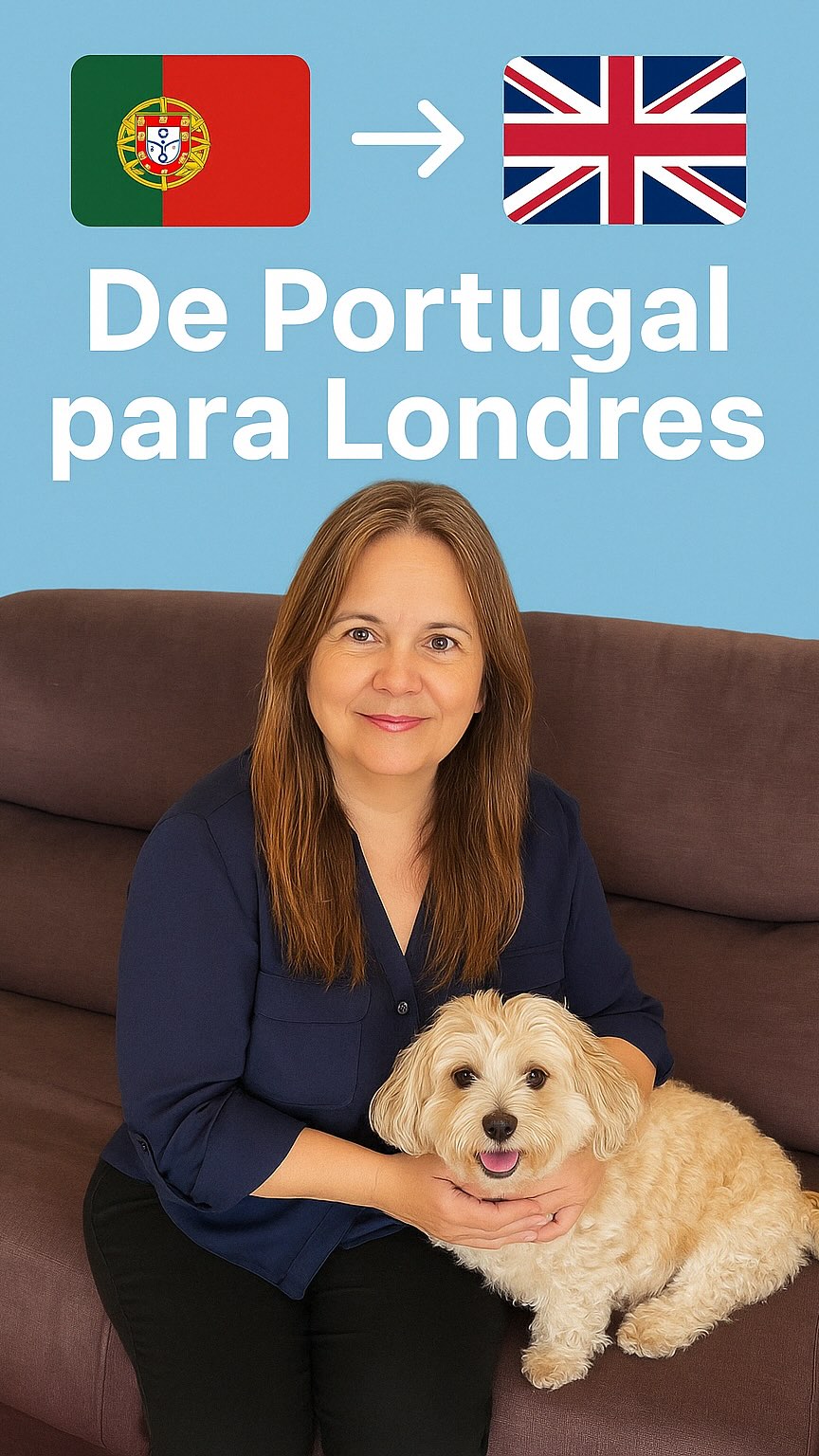 Miley, Cadela, viagem de Lisboa, Portugal para Reino Unido